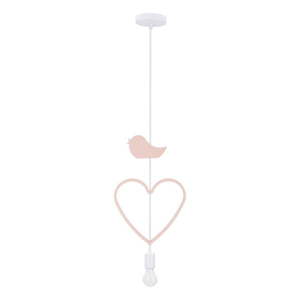 Bielo-ružové detské svietidlo s kovovým tienidlom Single - Candellux Lighting vyobraziť