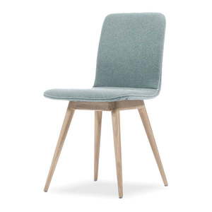 Modrá jedálenská stolička s podnožou z dubového dreva Gazzda Ena vyobraziť