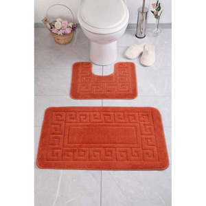 Oranžové WC kúpeľňové predložky v súprave 2 ks Ethnic - Foutastic vyobraziť
