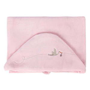 Ružová bavlnená detská osuška s kapucňou 80x135 cm Bebemarin - Foutastic vyobraziť