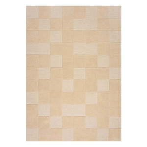 Béžový vlnený koberec 170x120 cm Checkerboard - Flair Rugs vyobraziť