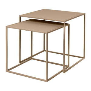Béžové kovové konferenčné stolíky v súprave 2 ks 40x40 cm Fera – Blomus vyobraziť