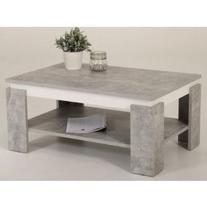 Konferenčný stolík Tim, šedý beton/biely% vyobraziť