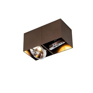 Dizajnové bodové tmavé bronzové obdĺžnikové 2-svetlé - Box vyobraziť
