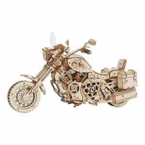 RoboTime 3D drevené mechanické puzzle Motorka (cruiser) vyobraziť