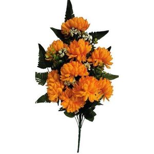 Umelá dekoratívna kytica Chryzantéma, oranžová, výška 60 cm vyobraziť