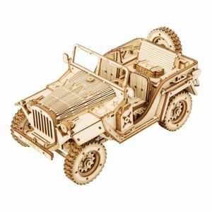 RoboTime 3D drevené puzzle Vojenský džíp vyobraziť