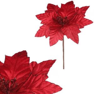 Kvet vianočnéj ruže 22 cm, zamat, červená vyobraziť