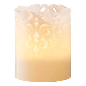 Biela vosková LED sviečka Star Trading Clary, výška 10 cm vyobraziť