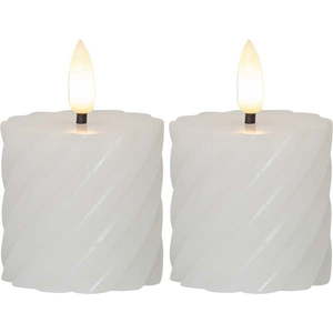 Súprava 2 bielych voskových LED sviečok Star Trading Flamme Swirl, výška 7, 5 cm vyobraziť