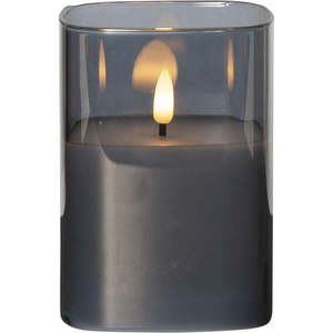 Sivá LED vosková sviečka v skle Star Trading Flamme, výška 12, 5 cm vyobraziť