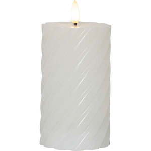 Biela vosková LED sviečka Star Trading Flamme Swirl, výška 15 cm vyobraziť