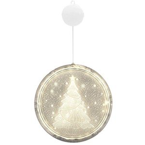 LED svetelná ozdoba na okno CHRISTMAS TREE II kruhová biela vyobraziť