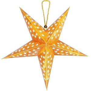 Svietiaca LED papierová hviezda LUMINA II 45 cm zlatá vyobraziť