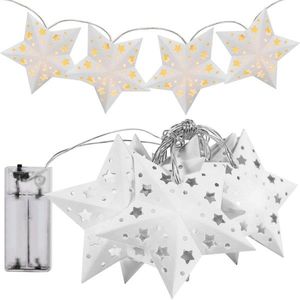 Vianočná LED svetelná reťaz STARLIT s papierovými hviezdami vyobraziť