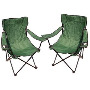 Divero 27858 Kempingová sada - 2x skladacia stolička s držiakom - zelená vyobraziť