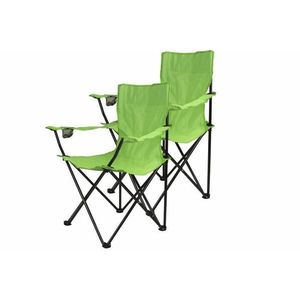Divero 9527 Kempingová sada - 2x skladacia stolička s držiakom - sv. zelená vyobraziť