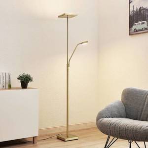 Lindby Lindby Sumani LED stojaca lampa, hranatá, mosadz vyobraziť