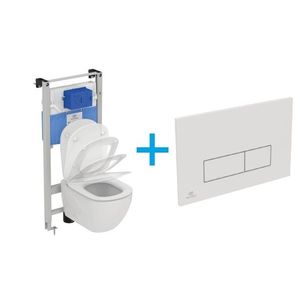 Ideal Standard Tesi WC Set - Závesné WC AQUABLADE s inštalačným systémom ProSys, ovládacie tlačidlo biele, sedátko so SoftClose vyobraziť