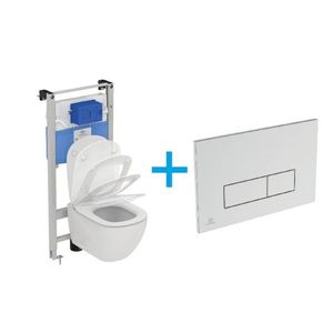 Ideal Standard Tesi WC Set - Závesné WC AQUABLADE s inštalačným systémom ProSys, ovládacie tlačidlo chróm, sedátko so SoftClose vyobraziť