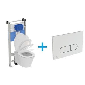 Ideal Standard Connect Air WC Set - Závesné WC AQUABLADE s inštalačným systémom ProSys, ovládacie tlačidlo chróm, sedátko so SoftClose vyobraziť