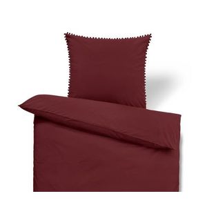 Prémiová bavlnená posteľná bielizeň, tmavočervená, štandardná veľkosť vyobraziť