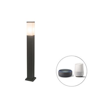 Inteligentné vonkajšie svietidlo stožiar tmavošedá 80 cm vrátane Wifi P45 - Malios vyobraziť