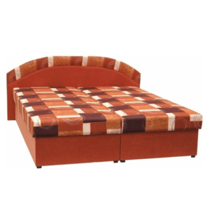 Manželská posteľ, molitanová, oranžová/vzor, KASVO vyobraziť