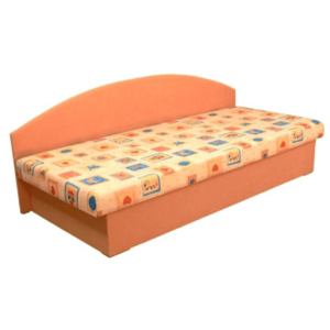 Celočalúnená váľanda so sendvičovým matracom, oranžová/vzor, EDVIN 03 vyobraziť