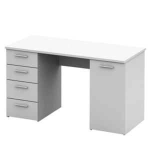 Písací stôl, biela, EUSTACH vyobraziť