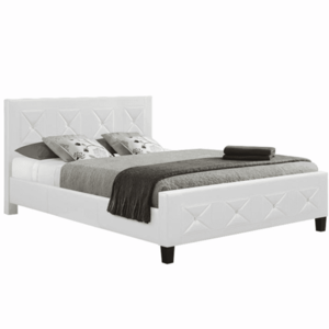 Manželská posteľ s roštom, ekokoža biela, 160x200, CARISA vyobraziť