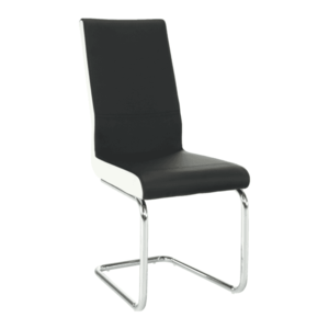Jedálenská stolička, ekokoža čierna, biela/chróm, NEANA vyobraziť