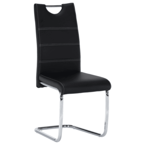 Jedálenská stolička, čierna/svetlé šitie, ABIRA NEW vyobraziť