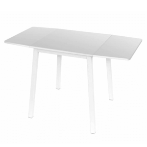 Jedálenský stôl, MDF fóliovaná/kov, biela, 60-120x60 cm, MAURO vyobraziť