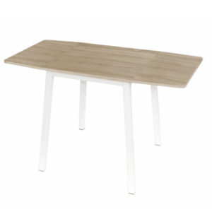 Jedálenský stôl, MDF fóliovaná/kov, dub sonoma/biela, 60-120x60 cm, MAURO vyobraziť