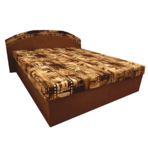 Manželská posteľ, s molitánovými matracmi, hnedá/vzor, PETRA vyobraziť