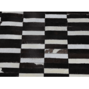 Luxusný kožený koberec, hnedá/čierna/biela, patchwork, 69x140, KOŽA TYP 6 vyobraziť