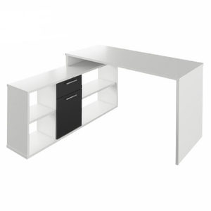 PC stôl, biela/čierna, NOE NEW vyobraziť