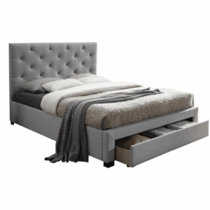 Moderná posteľ s úložným priestorom, sivá látka, 160x200, SANTOLA vyobraziť