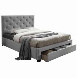 Moderná posteľ s úložným priestorom, sivá látka, 180x200, SANTOLA vyobraziť