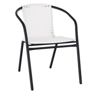 Záhradná stolička, biela/čierna, BERGOLA vyobraziť
