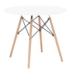 Jedálenský stôl, biela/buk, priemer 90 cm, GAMIN NEW 90 vyobraziť