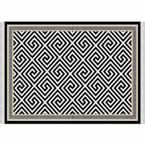Koberec, čierno-biely vzor, 80x150, MOTIVE vyobraziť