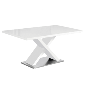 Jedálenský stôl, biela s vysokým leskom HG, 160x90 cm, FARNEL vyobraziť