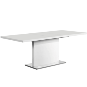 Rozkladací jedálenský stôl, biela vysoký lesk HG, 160-200x90 cm, KORINTOS vyobraziť