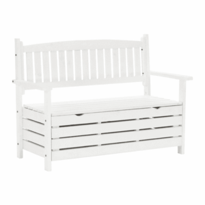 Záhradná lavička, biela, 123, 5 cm, DILKA vyobraziť