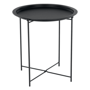Príručný stolík s odnímateľnou táckou, čierna, RENDER vyobraziť