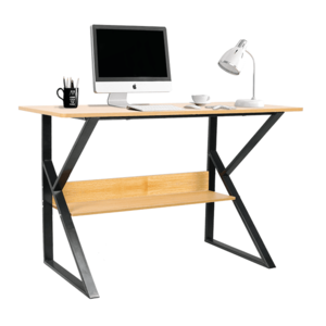 Písací stôl s policou, buk/čierna, TARCAL 100 vyobraziť