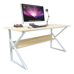 Písací stôl s policou, dub prírodný/biela, TARCAL 140 vyobraziť
