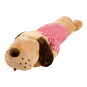 Plyšový psík, hnedá/červený pásik, 140cm, REXO typ 3 vyobraziť